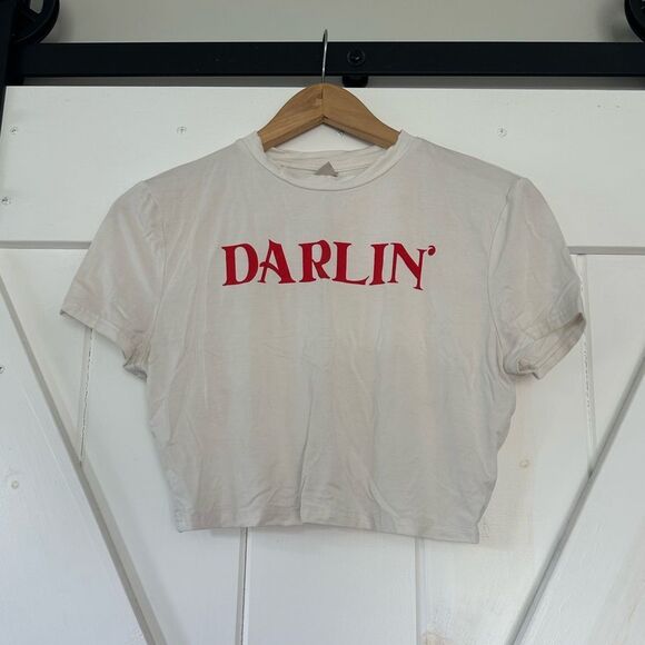 Trendy White “Darlin’” Graphic Crop Tee - Picture 5 of 8